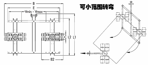 6噸JUNG帶框架組合式搬運小坦克尺寸圖